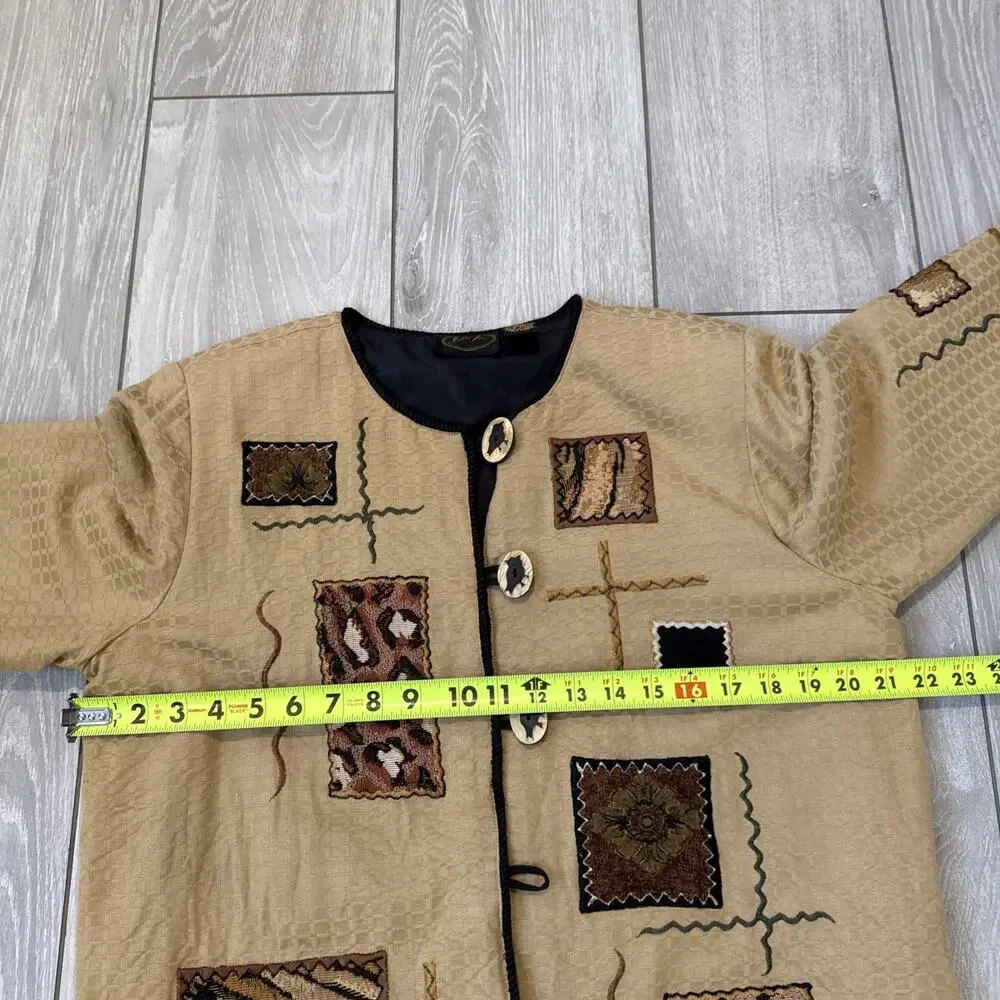 Vintage Julia Kim Artsy Blazer Embroidered Jacket Patchwork Tapestry Size Small - Picture 8 of 8